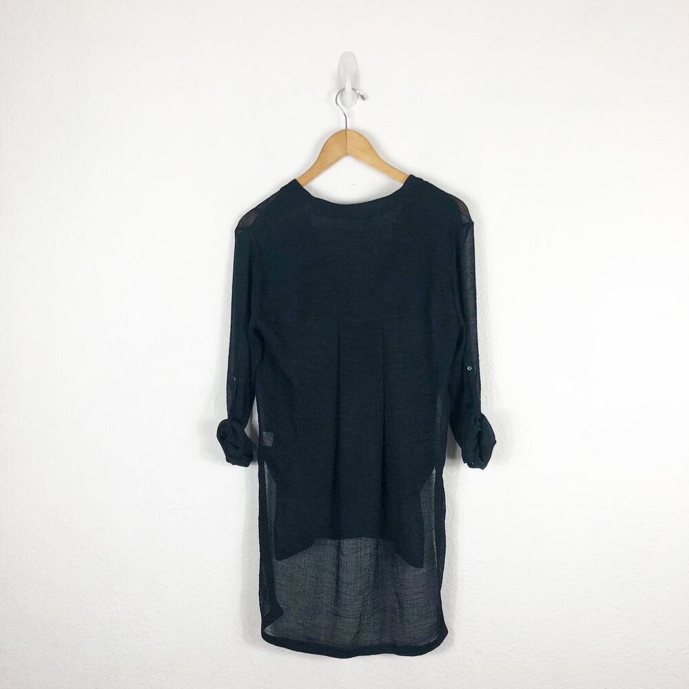 Helmut Lang Black Swift Button Down Triacetate-Bl… - image 10